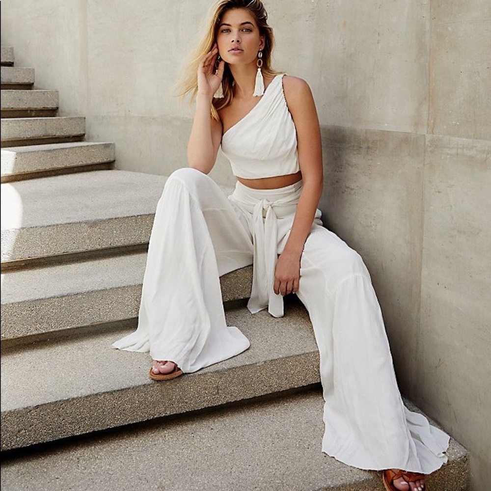 Free People Wide Leg Linen Pants